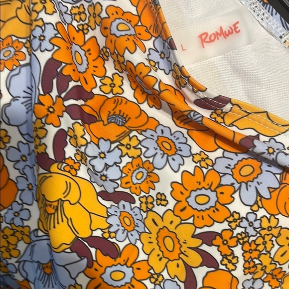 ROMWE Floral Bikini - Orange and White - Picture 6 of 6